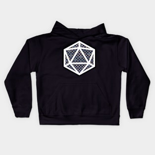 D20 Decal Badge - Scales Blue Kids Hoodie